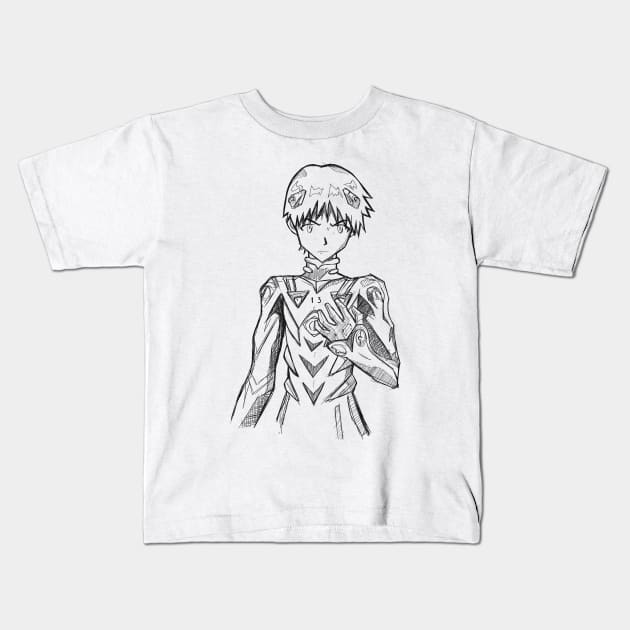 shinji ikari, from evangelion Kids T-Shirt by jorge_lebeau